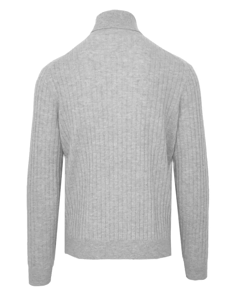 Malo Elegant turtleneck sweater made of grey cashmere blend