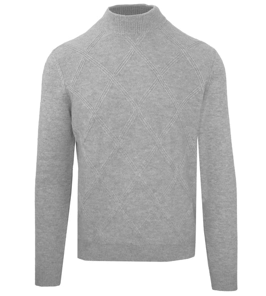 Malo Grey Wool Turtleneck Sweater for Men