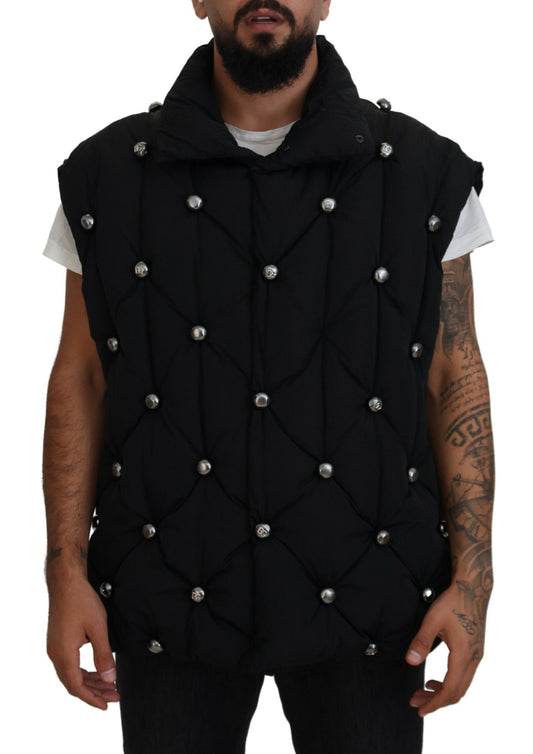 Dolce &amp; Gabbana Elegant Black Sleeveless Vest Jacket