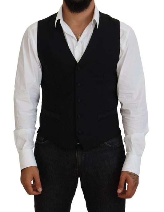 Dolce &amp; Gabbana Elegant Black Vest for Formal Occasions