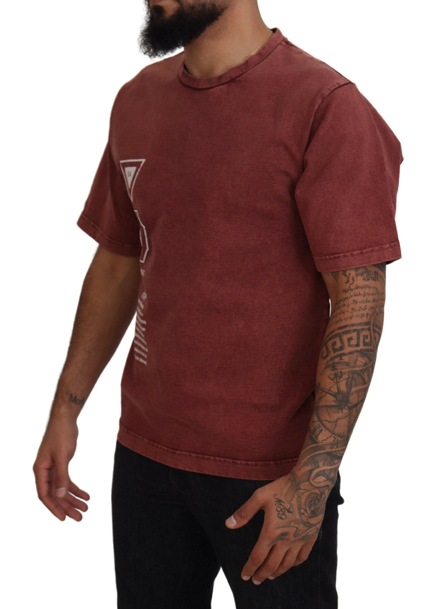 Dolce &amp; Gabbana Elegant maroon printed cotton T-shirt