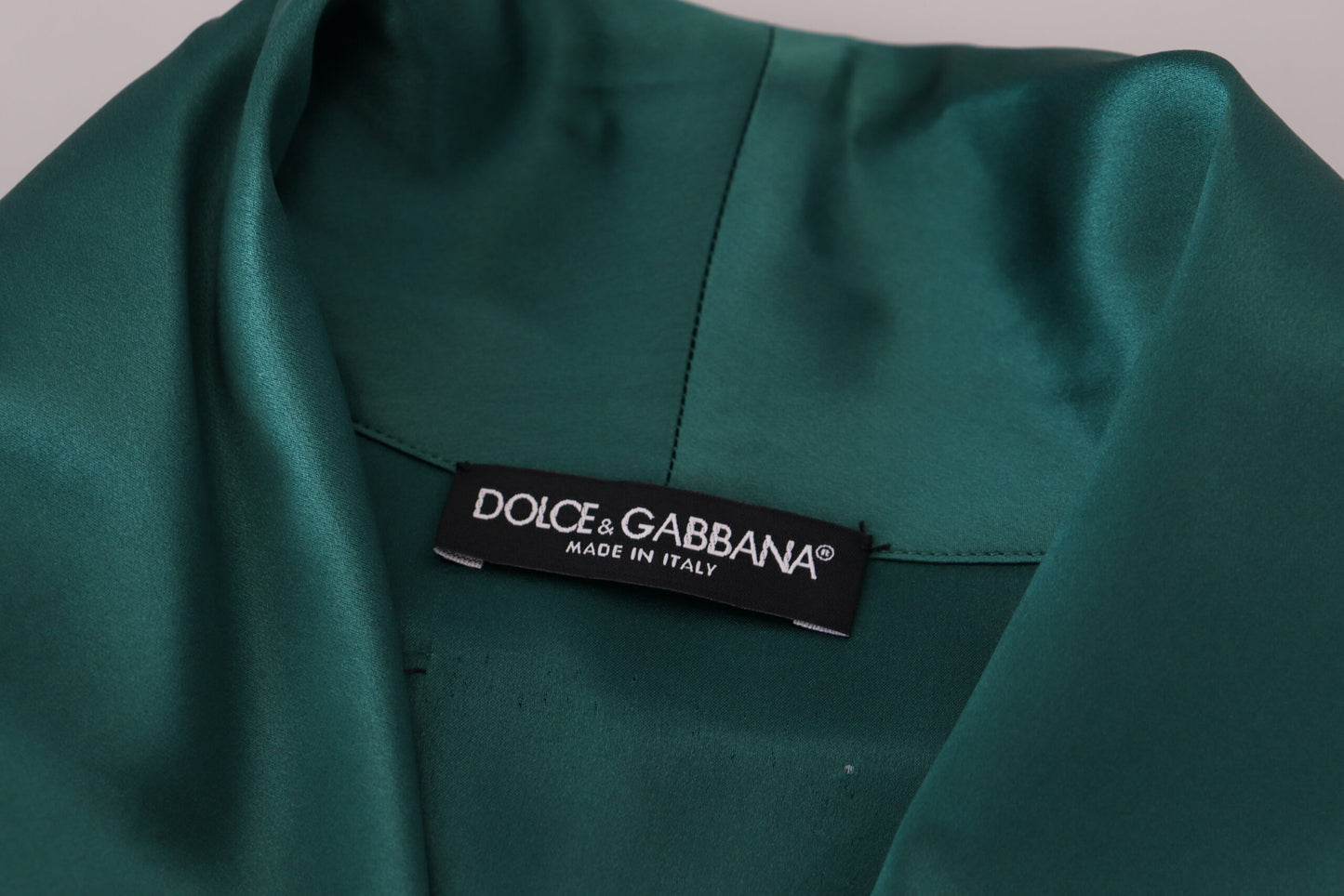 Dolce & Gabbana Eleganter Seidenmantel in sattem Grün