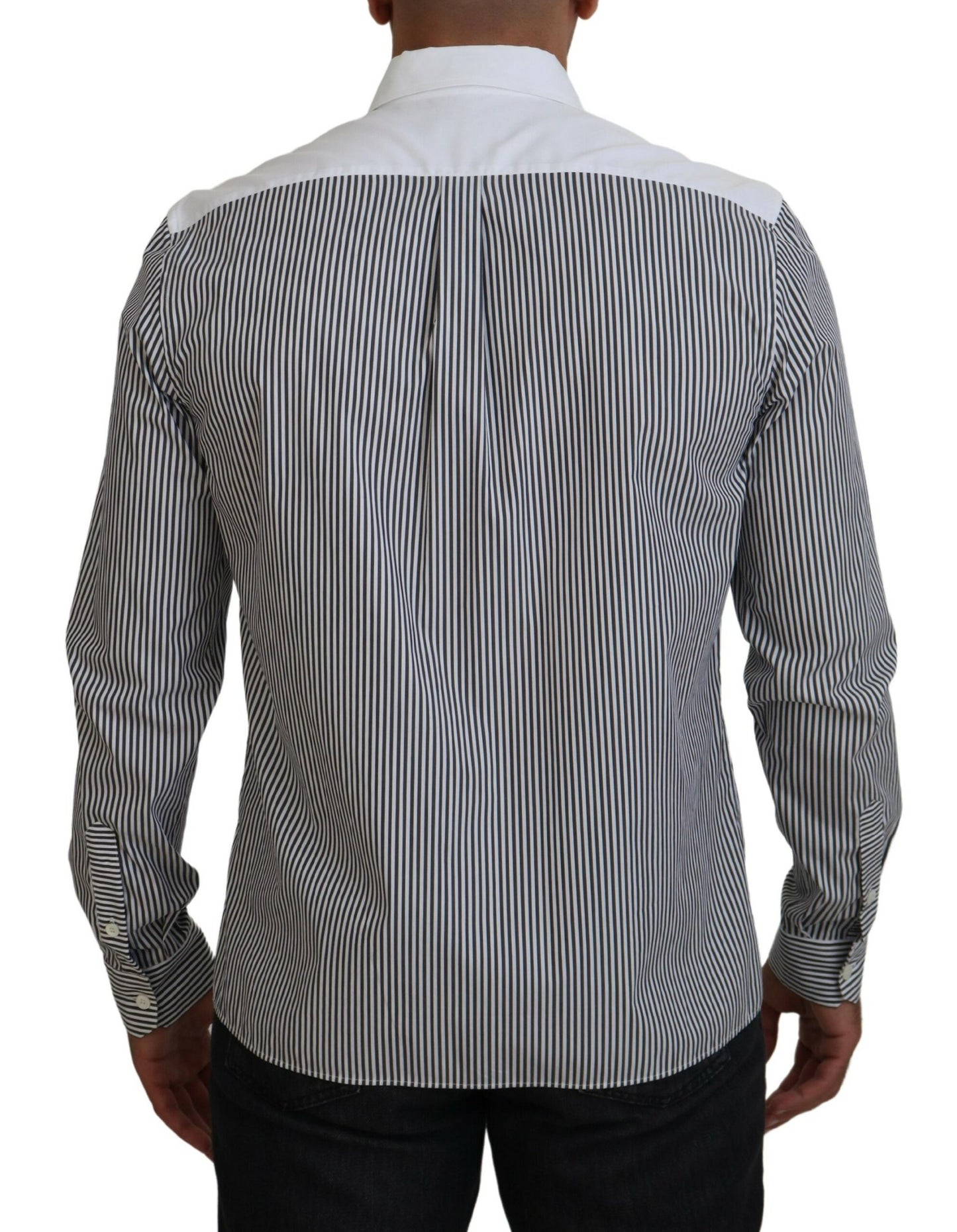 Dolce &amp; Gabbana Classic Black and White Striped Button-Down Shirt