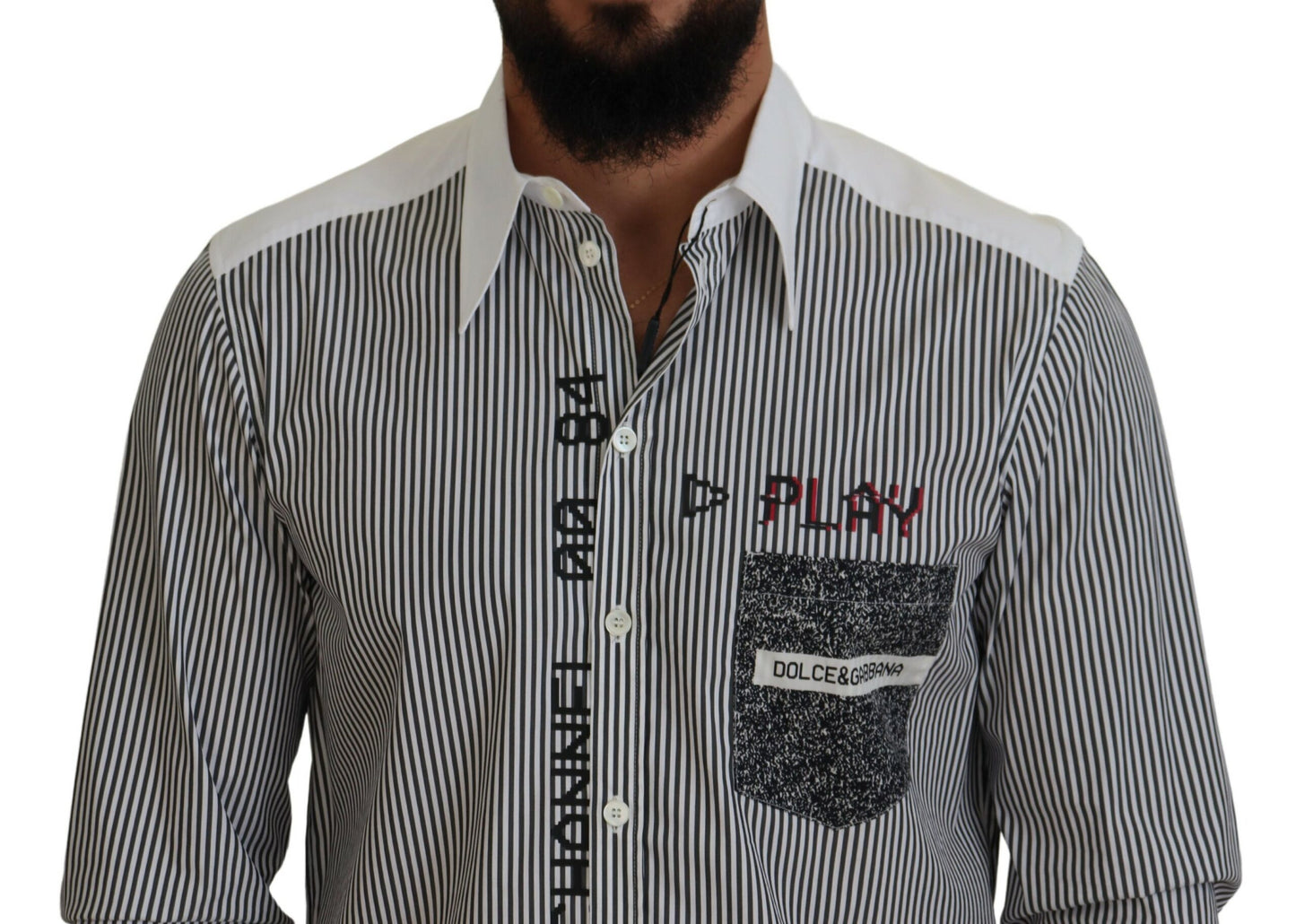 Dolce &amp; Gabbana Classic Black and White Striped Button-Down Shirt