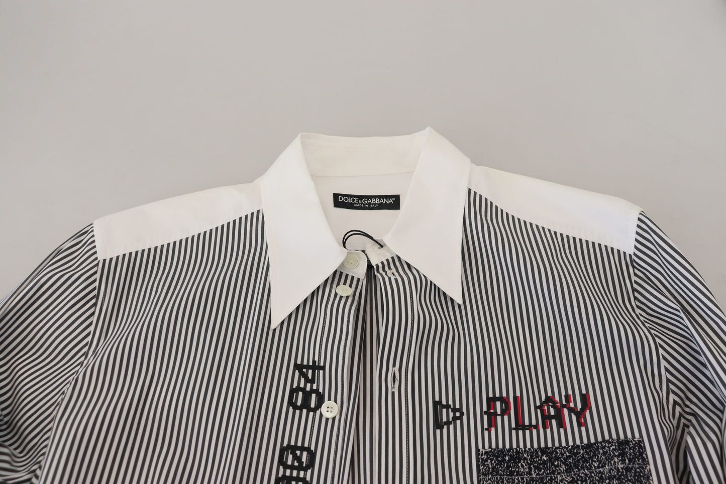 Dolce &amp; Gabbana Classic Black and White Striped Button-Down Shirt