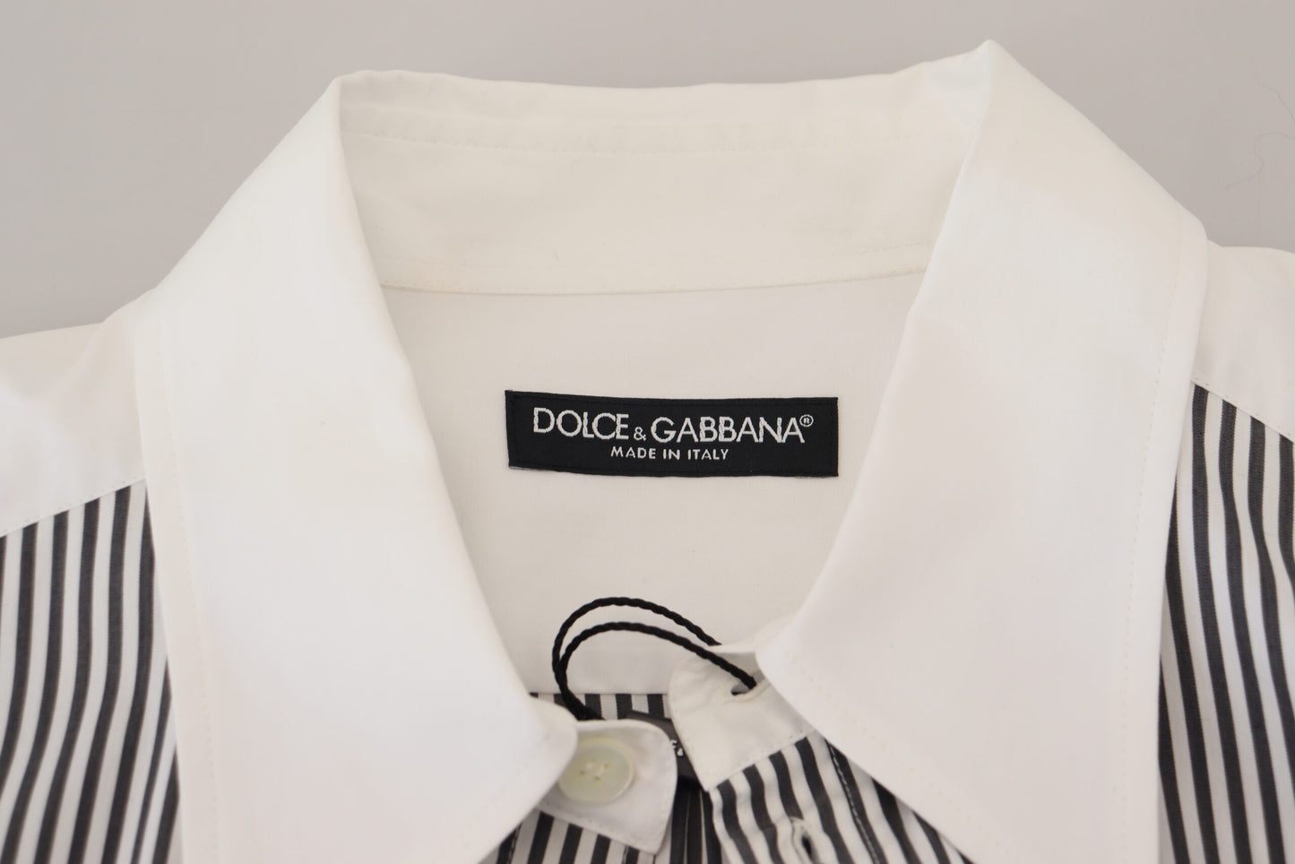 Dolce &amp; Gabbana Classic Black and White Striped Button-Down Shirt