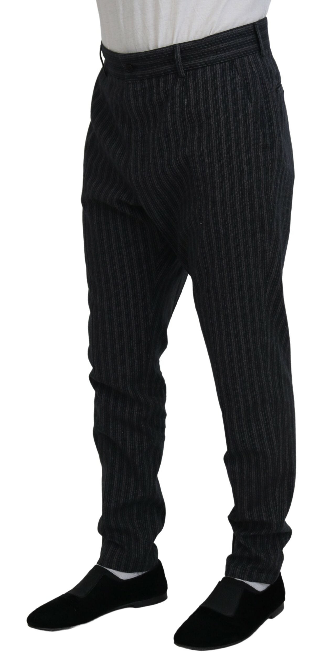 Dolce &amp; Gabbana Elegant Striped Chino Dress Pants