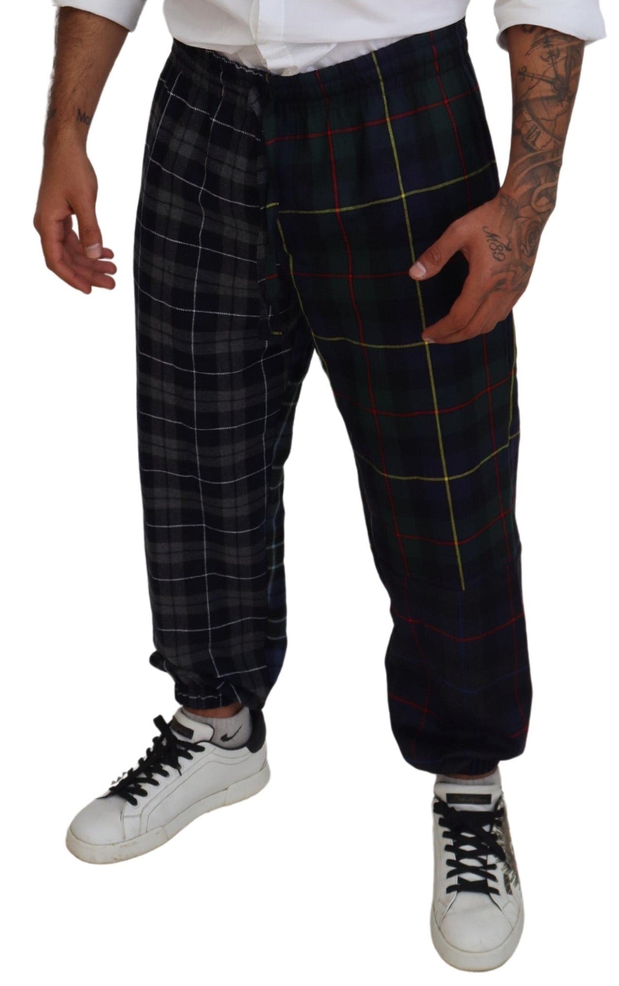 Dolce &amp; Gabbana Checked Wool Blend Joggers