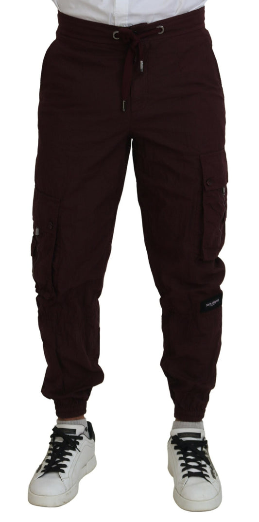 Dolce &amp; Gabbana Elegant burgundy cotton jogger pants