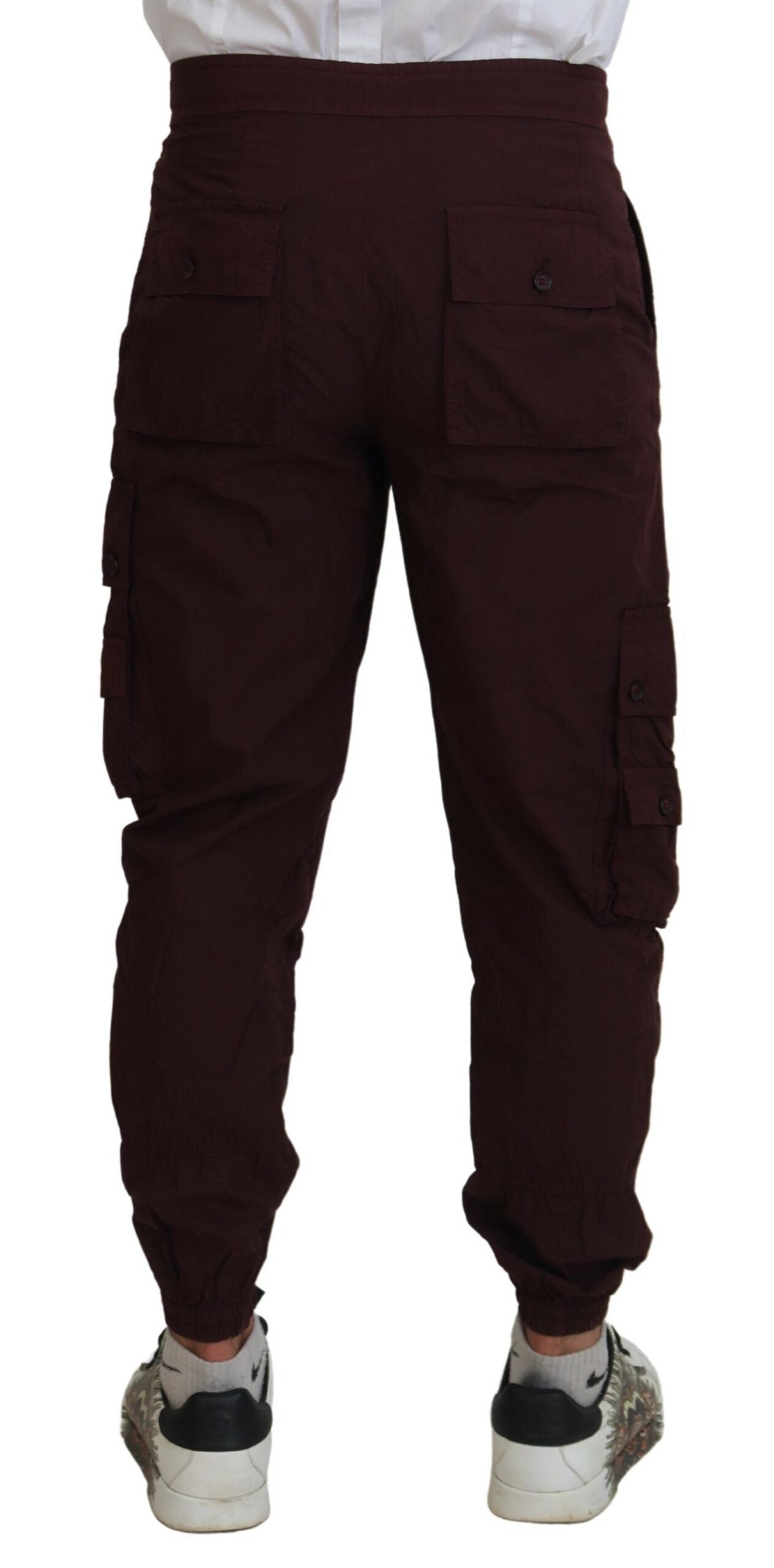 Dolce &amp; Gabbana Elegant burgundy cotton jogger pants