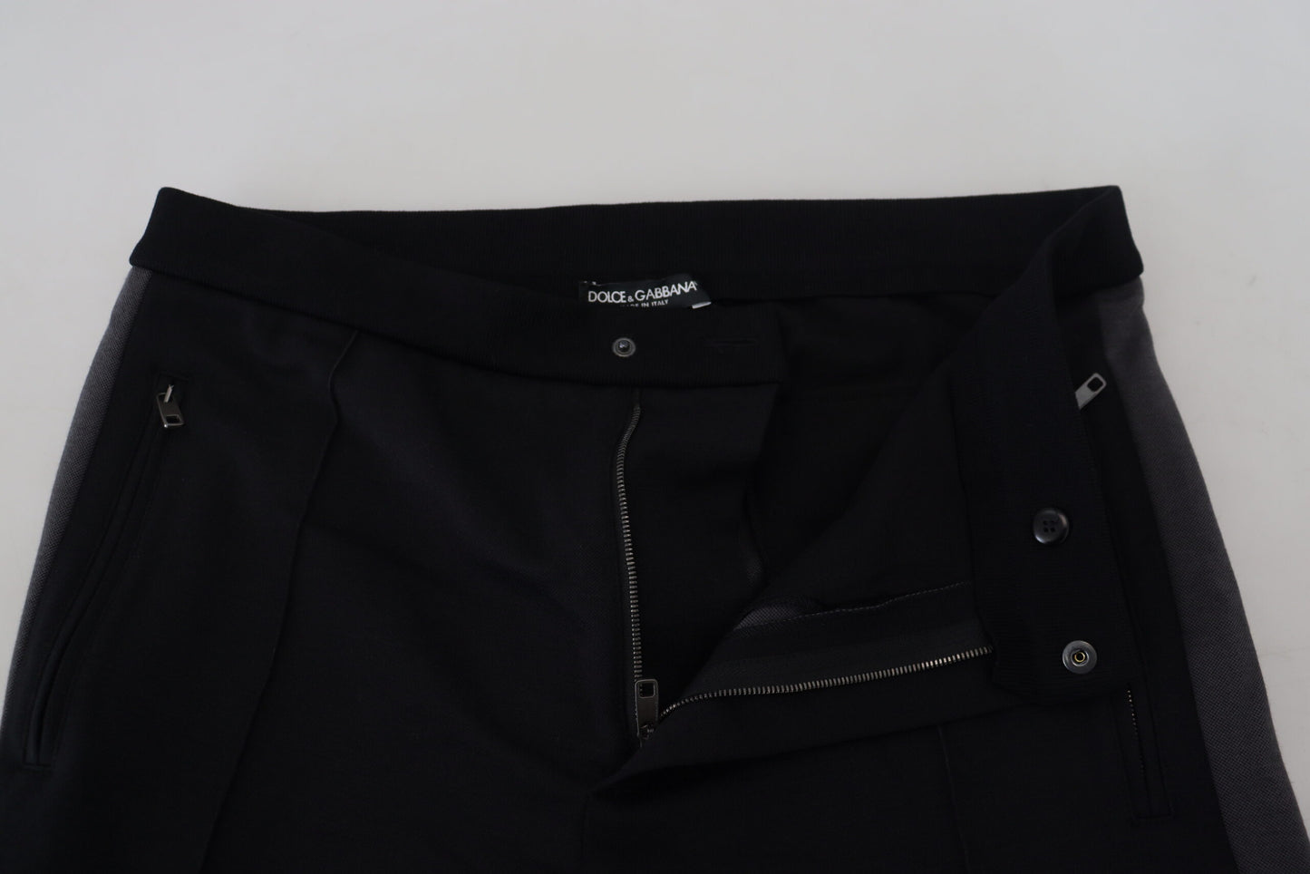 Dolce & Gabbana Elegante schwarze Jogger-Hose aus luxuriöser Wollmischung