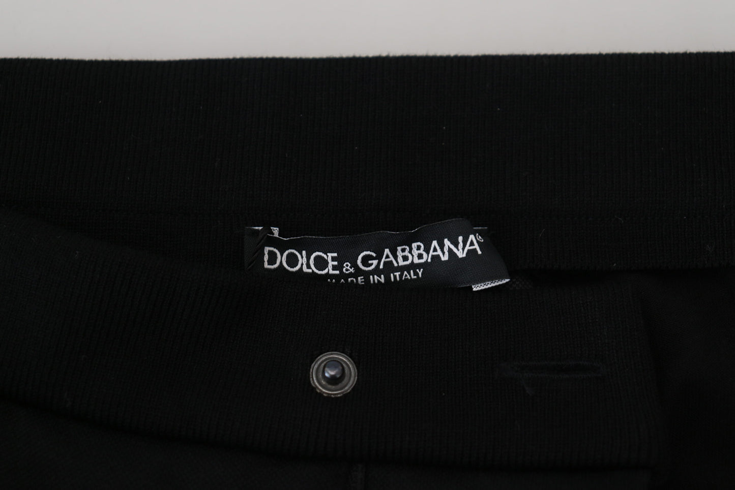 Dolce & Gabbana Elegante schwarze Jogger-Hose aus luxuriöser Wollmischung