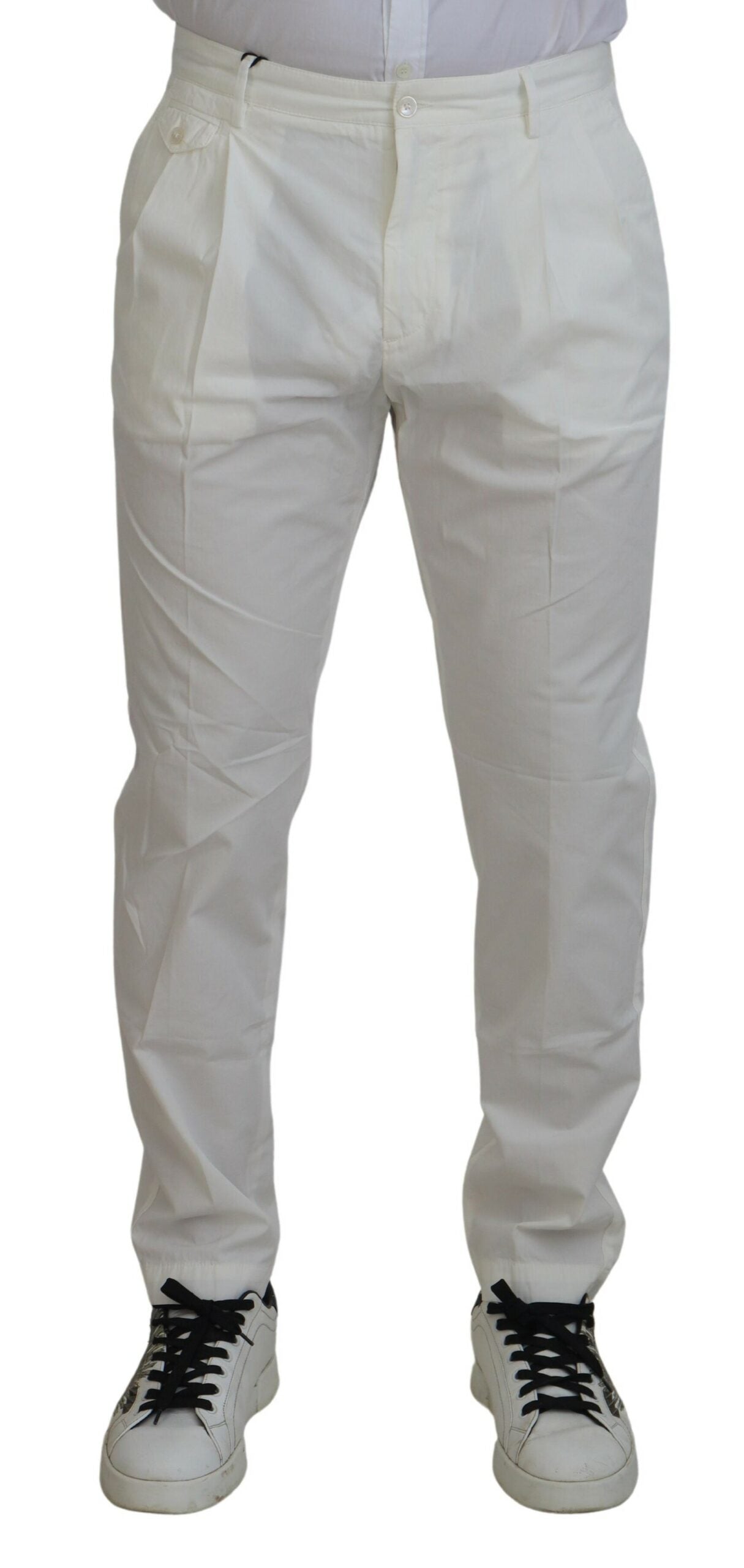 Dolce & Gabbana Elegante Chino-Hose aus weißer Baumwolle