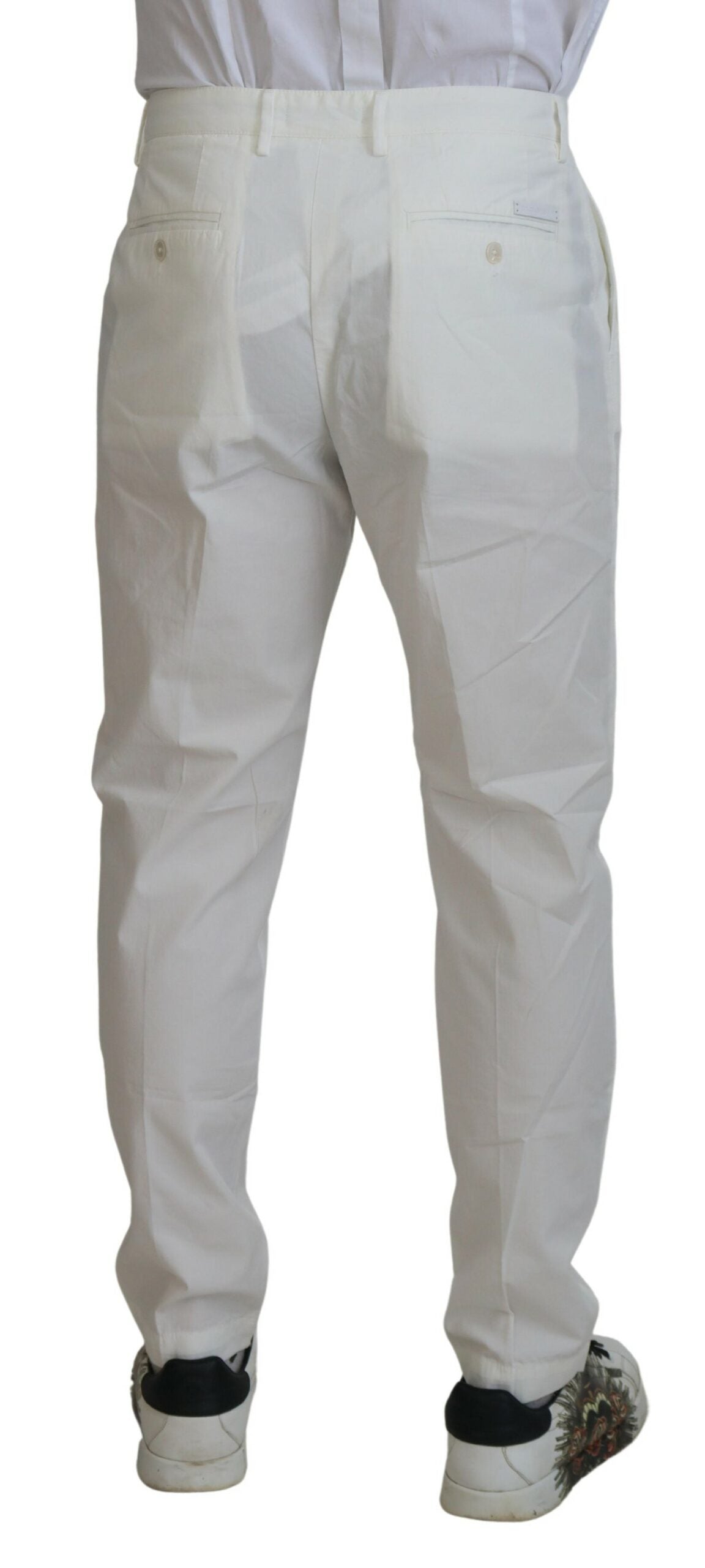 Dolce & Gabbana Elegante Chino-Hose aus weißer Baumwolle