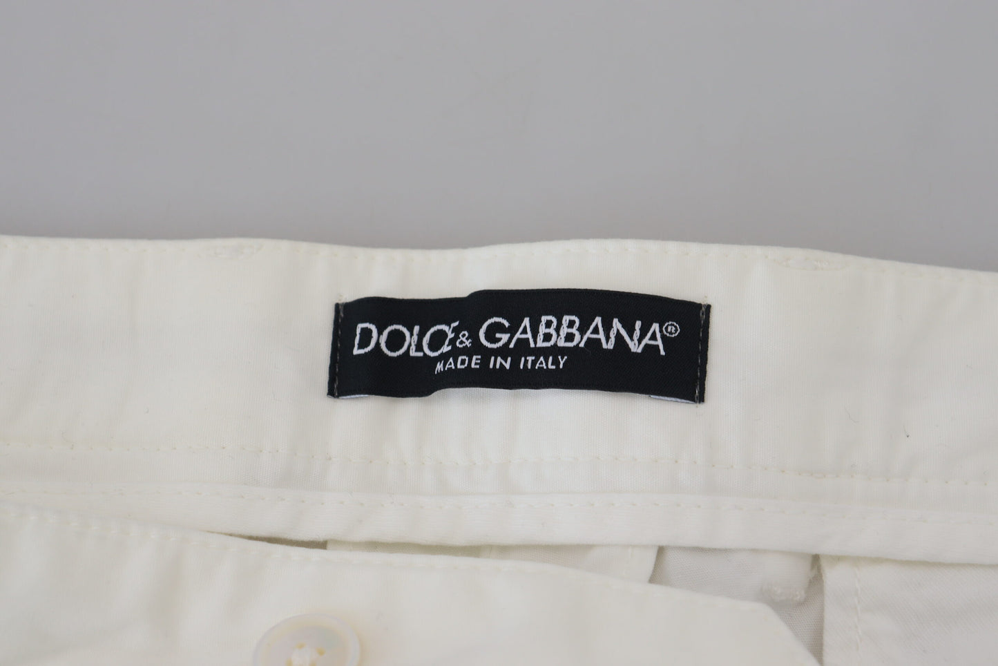 Dolce & Gabbana Elegante Chino-Hose aus weißer Baumwolle