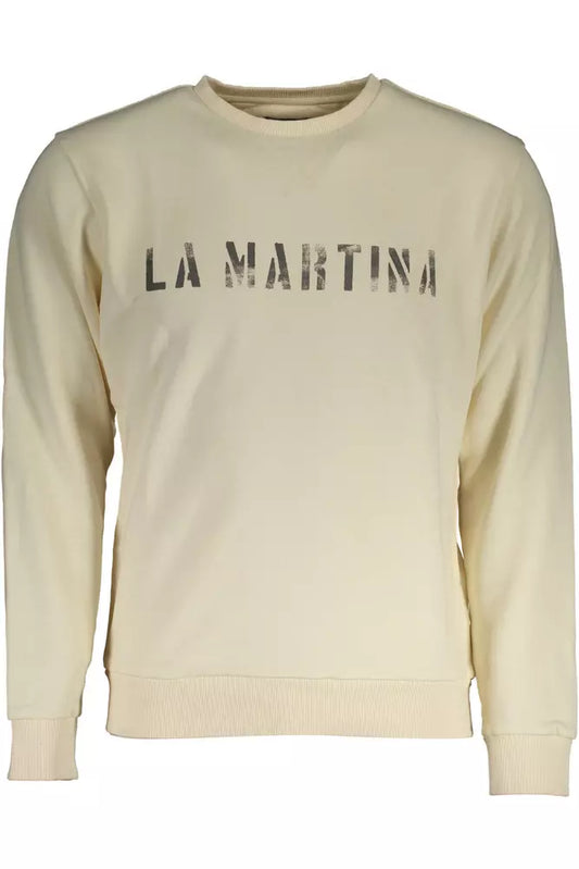 La Martina Weißer Baumwollpullover für Männer