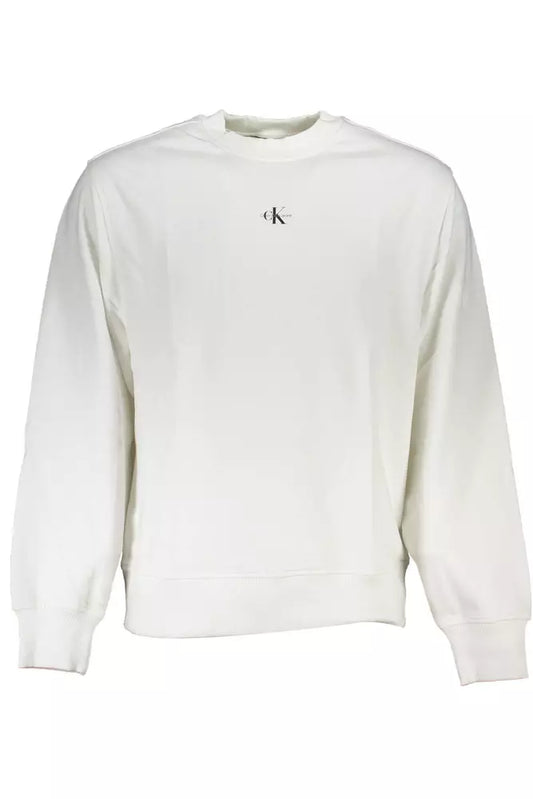 Calvin Klein Weißer Baumwollpullover für Männer