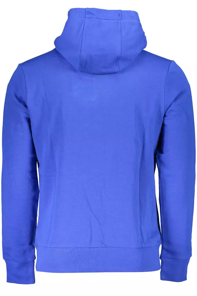 La Martina Schickes blaues besticktes Sweatshirt mit Kapuze