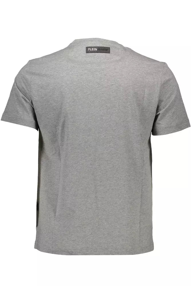 Plein Sport Graues Baumwolle Männer T-Shirt