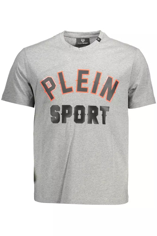 Plein Sport Graues Baumwolle Männer T-Shirt