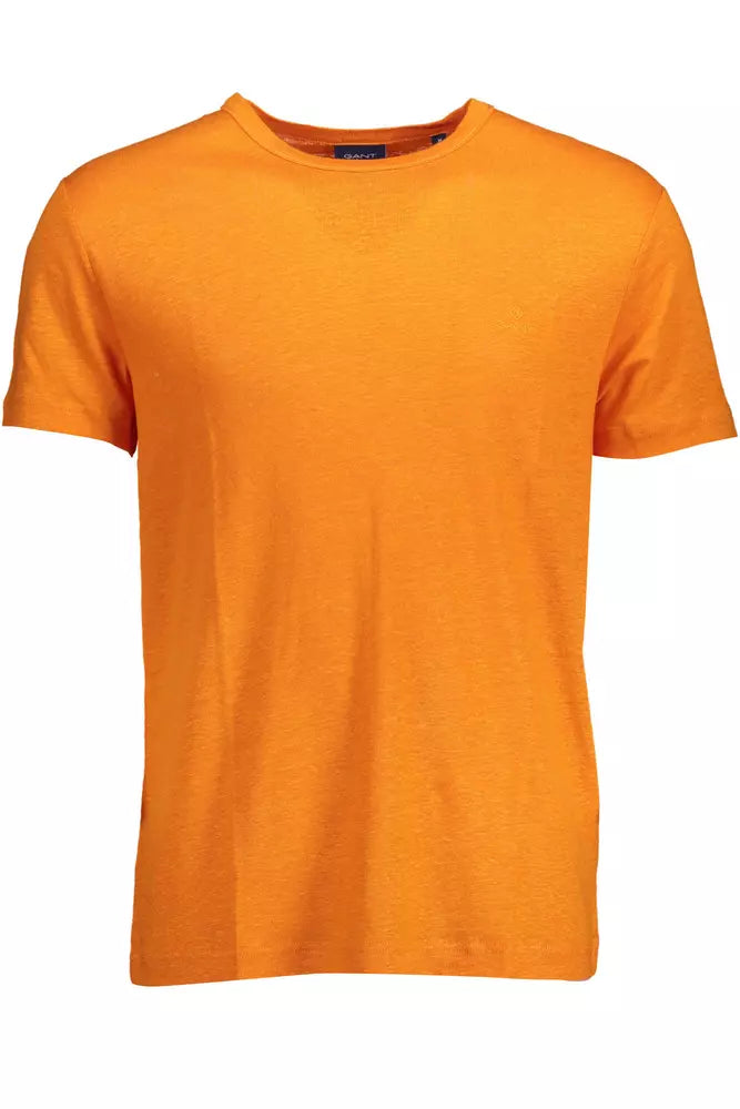 Gant Orangefarbenes Leinen T-Shirt für Männer