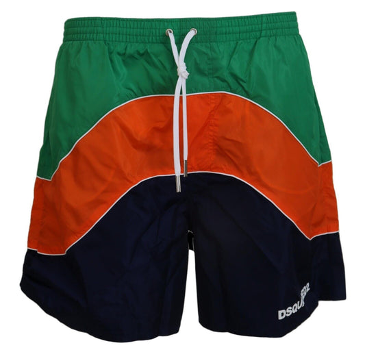 Dsquared² Multicolor Bedruckte Badeshorts Boxer