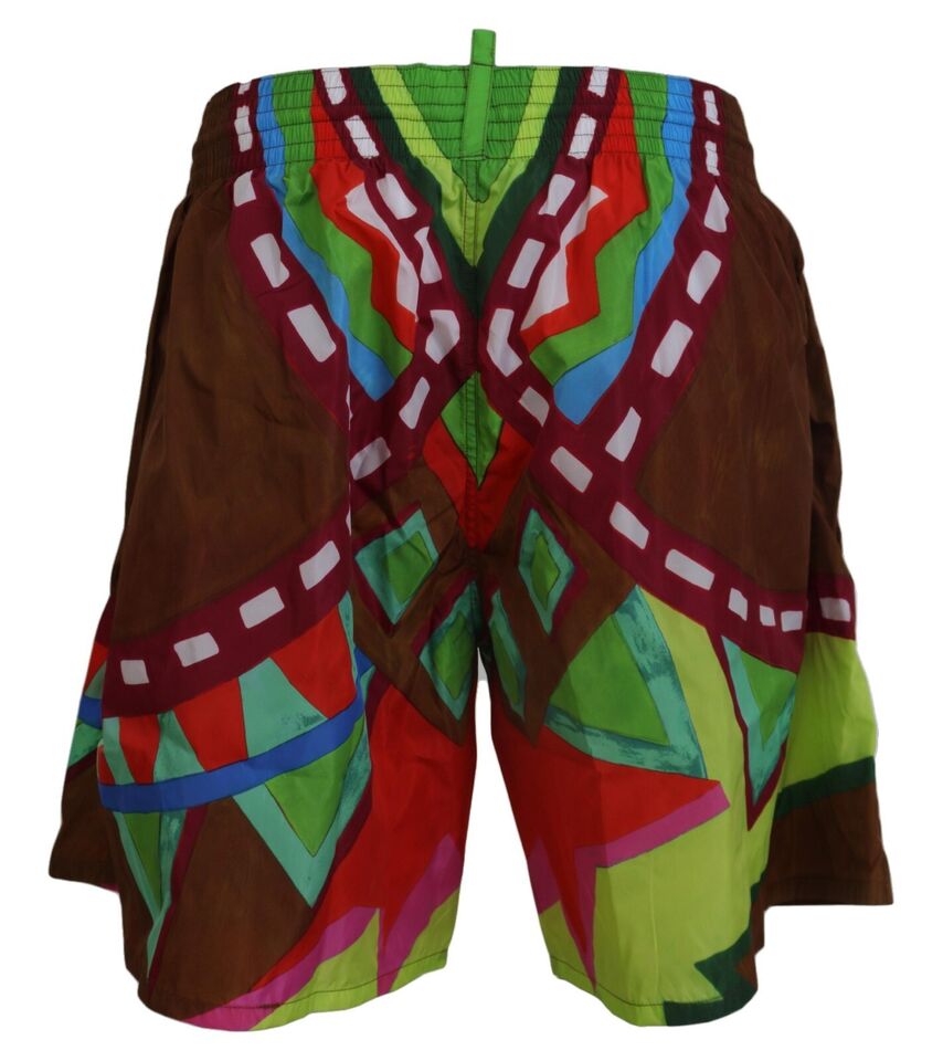 Dsquared² Multicolor Print Badeshorts Boxer Style