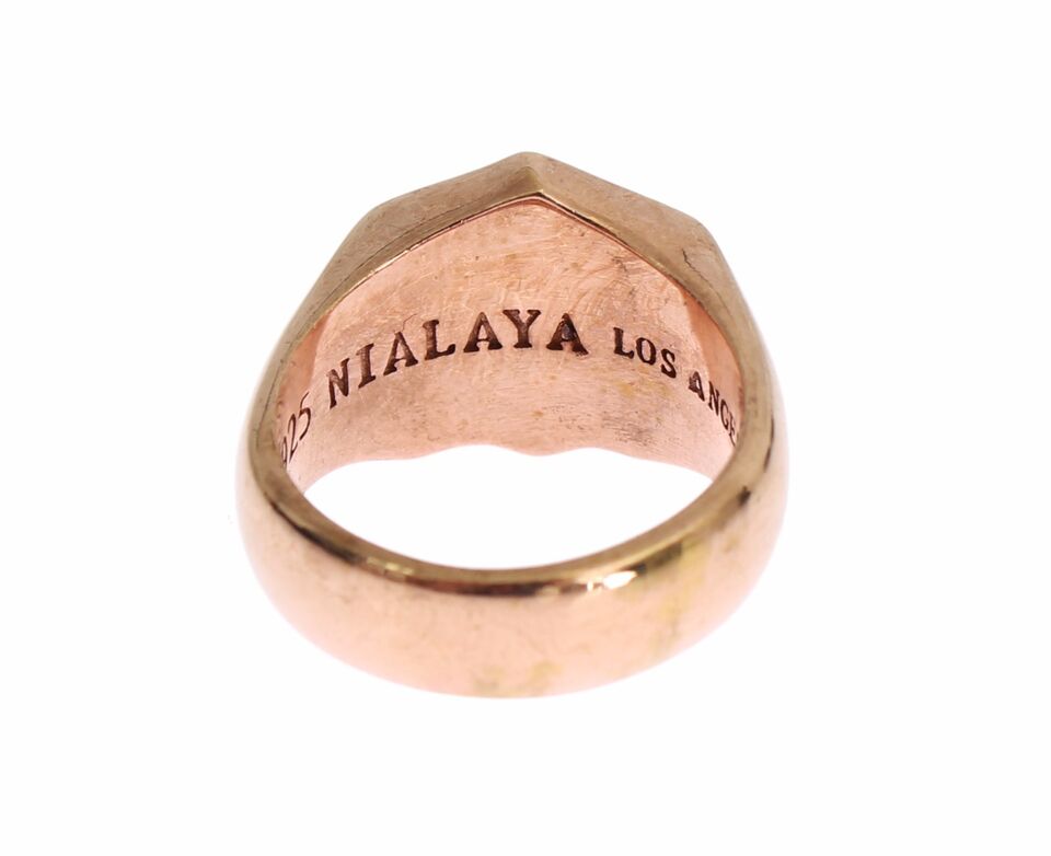 Nialaya Chic Rose kullattu sterlinghopeasormus