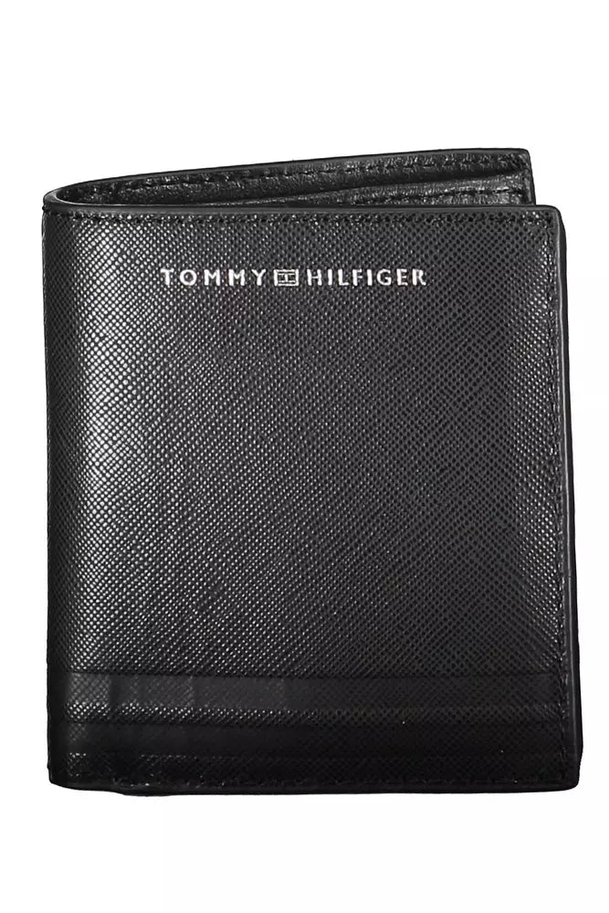 Tommy Hilfiger Schwarzes Leder Herren Portemonnaie