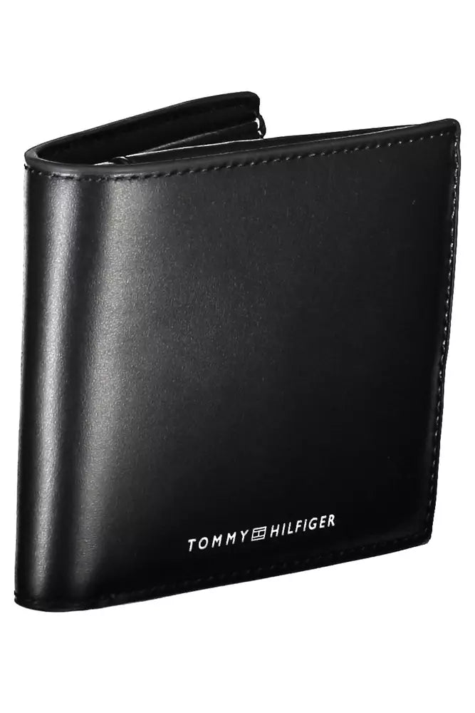 Tommy Hilfiger Schwarzes Leder Herren Portemonnaie