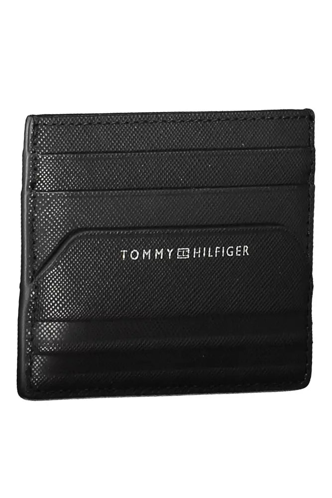 Tommy Hilfiger Schwarzes Leder Herren Portemonnaie