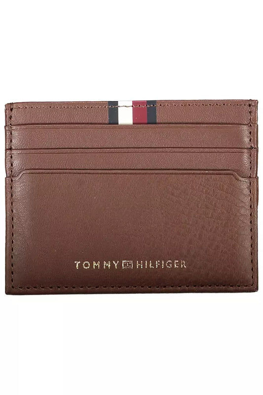 Tommy Hilfiger Braunes Leder Portemonnaie für Männer