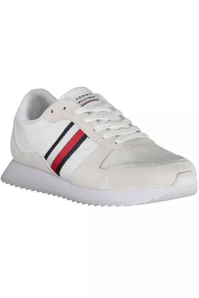 Tommy Hilfiger Eco-conscious white sneakers with logo accent