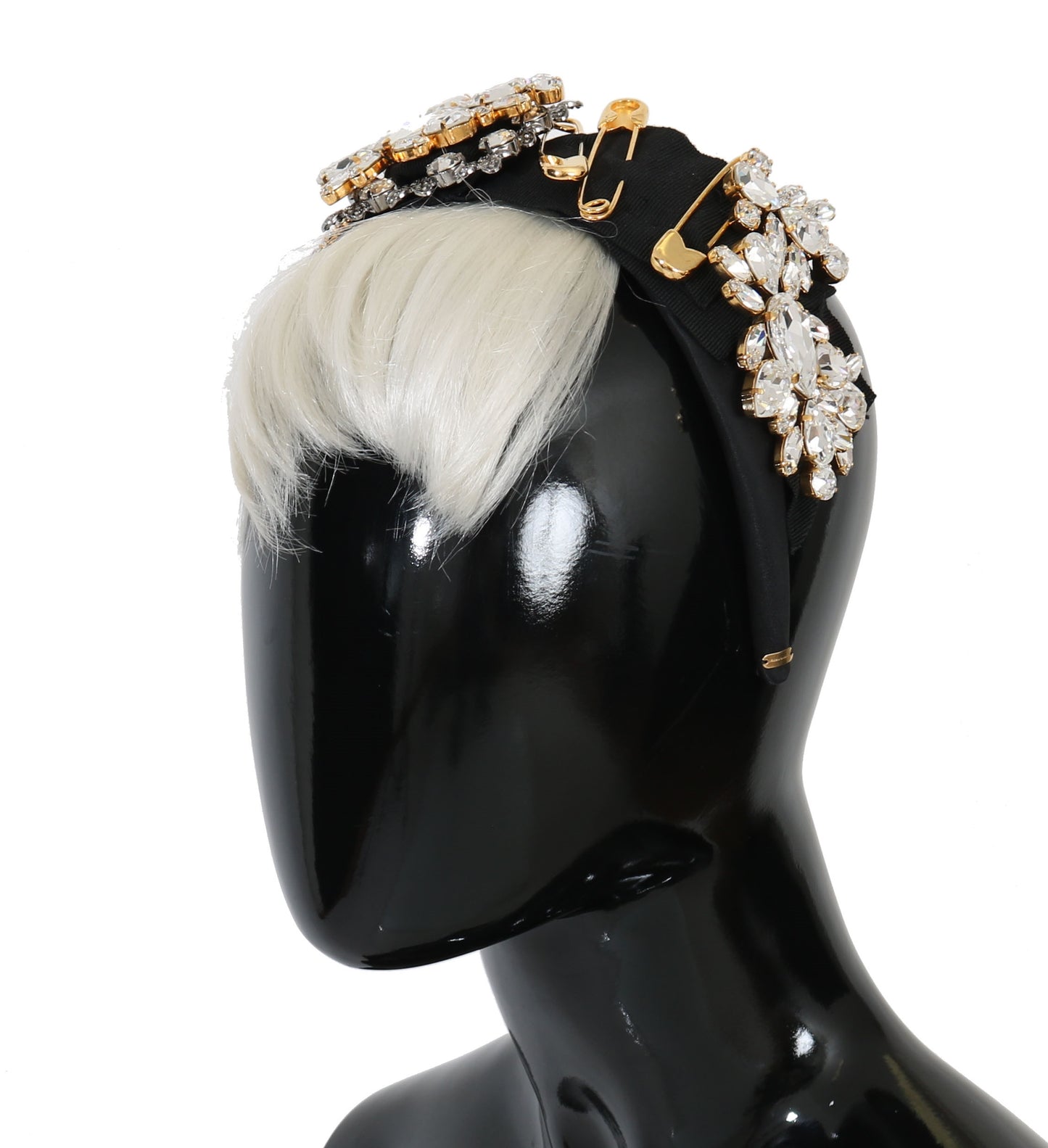 Dolce & Gabbana Elegantes schwarzes Kristall-Stirnband Diadem