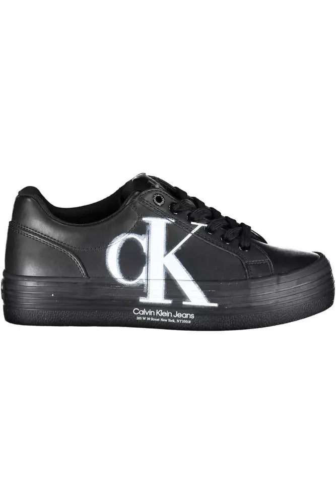 Calvin Klein Schwarzes Leder Damen Sneaker