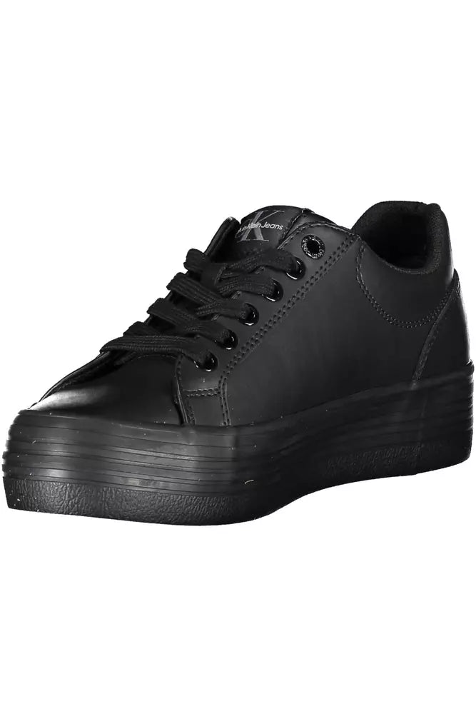 Calvin Klein Schwarzes Leder Damen Sneaker