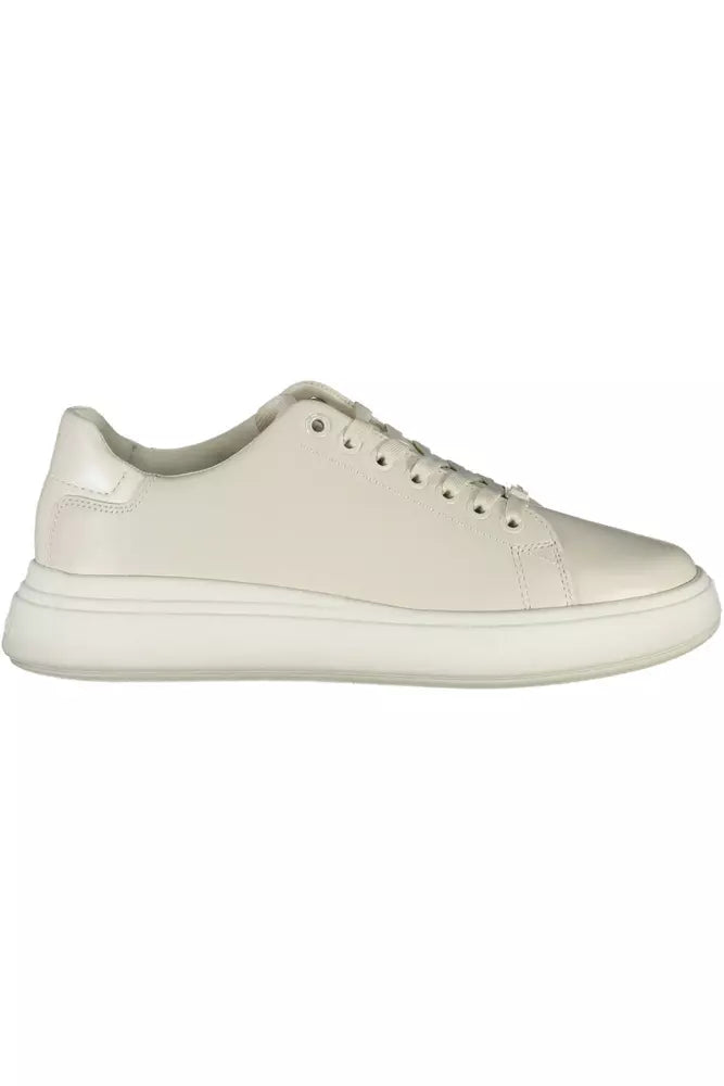 Calvin Klein Beige Leder Damen Sneaker