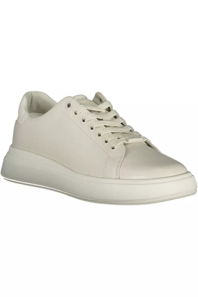 Calvin Klein Beige Leder Damen Sneaker