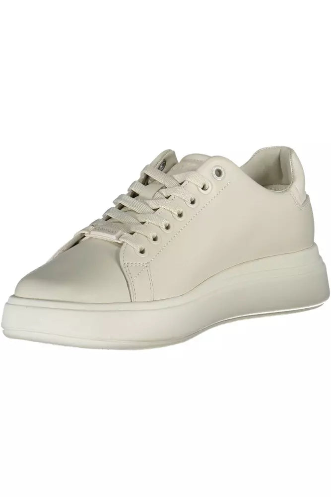 Calvin Klein Beige Leder Damen Sneaker