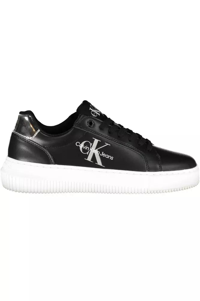 Calvin Klein Schwarzes Leder Damen Sneaker