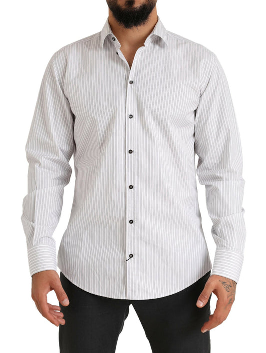 Dolce &amp; Gabbana Elegant white striped cotton shirt