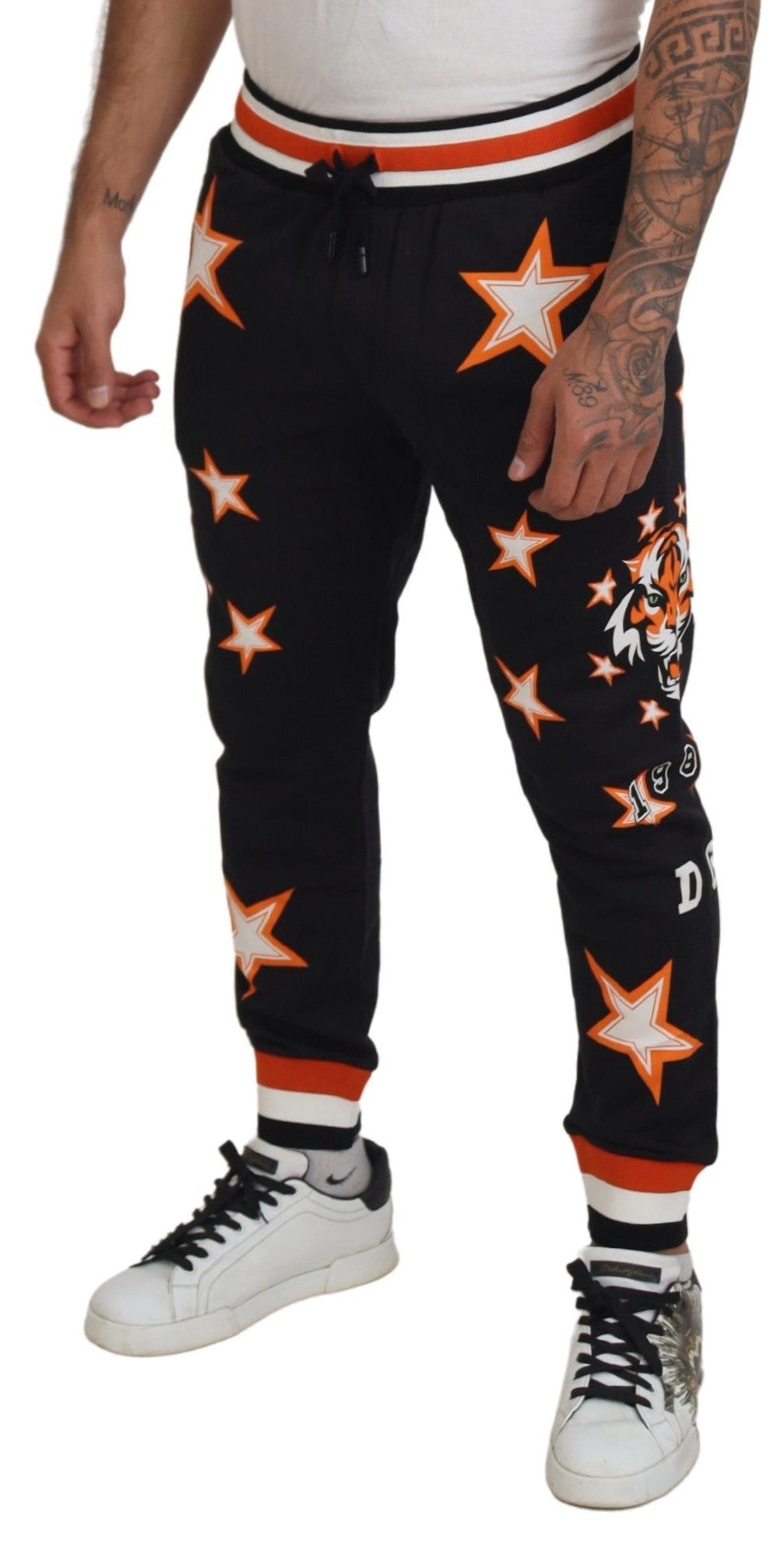 Dolce &amp; Gabbana Elegant Black Star Casual Sweatpants