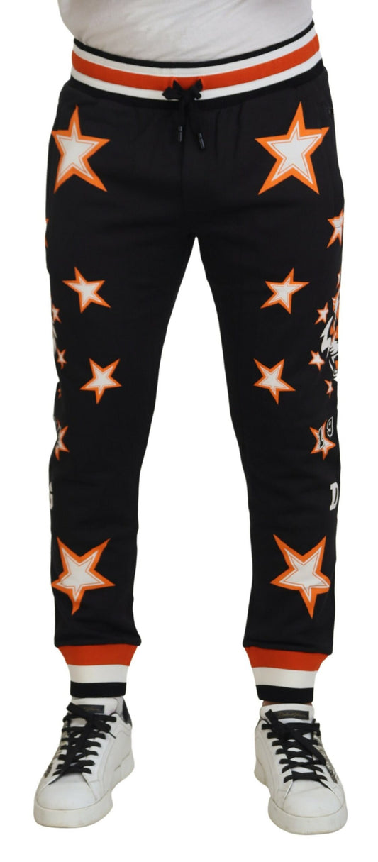 Dolce & Gabbana Elegante schwarze Star Casual Sweatpants