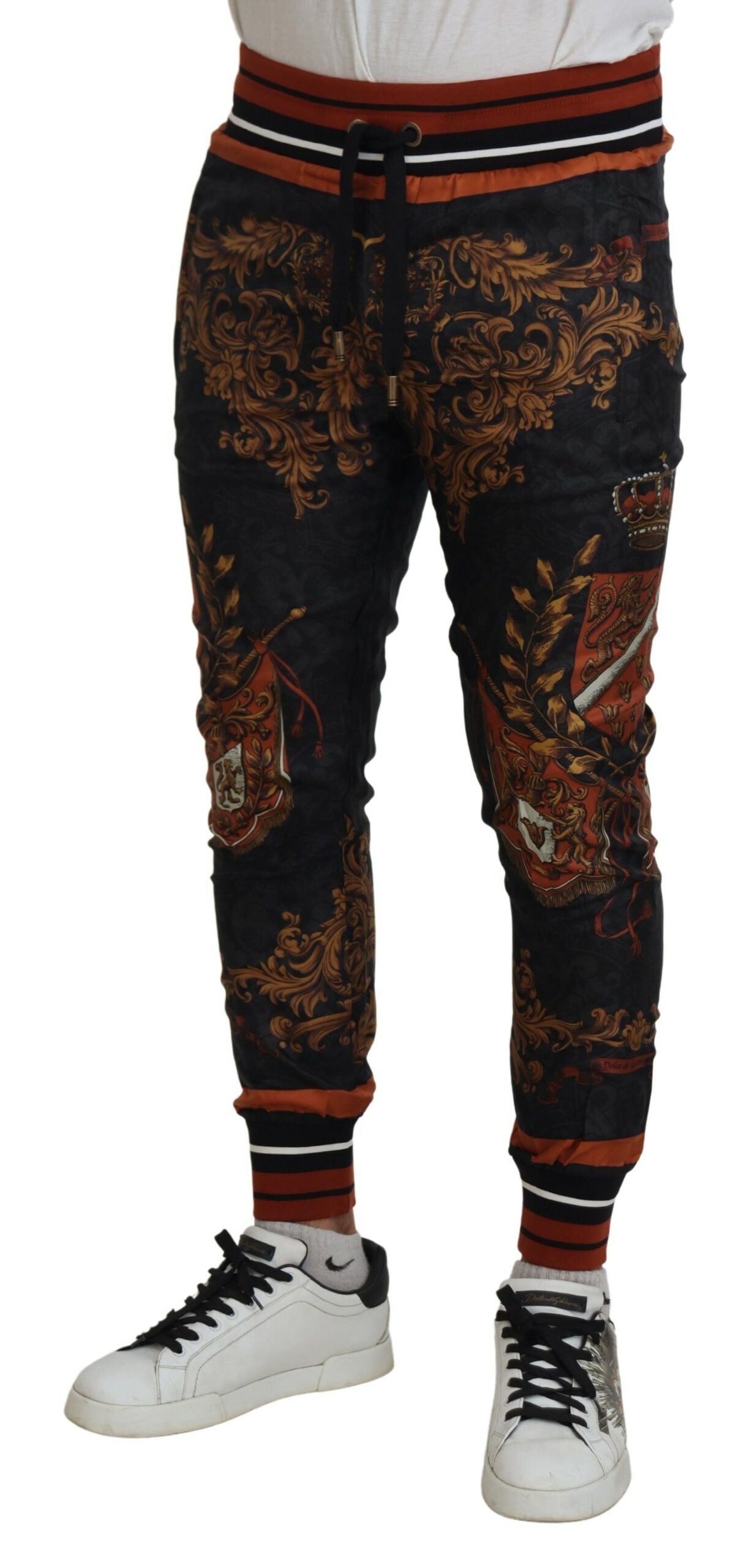 Dolce & Gabbana Barocke Krone Seiden Sweatpants