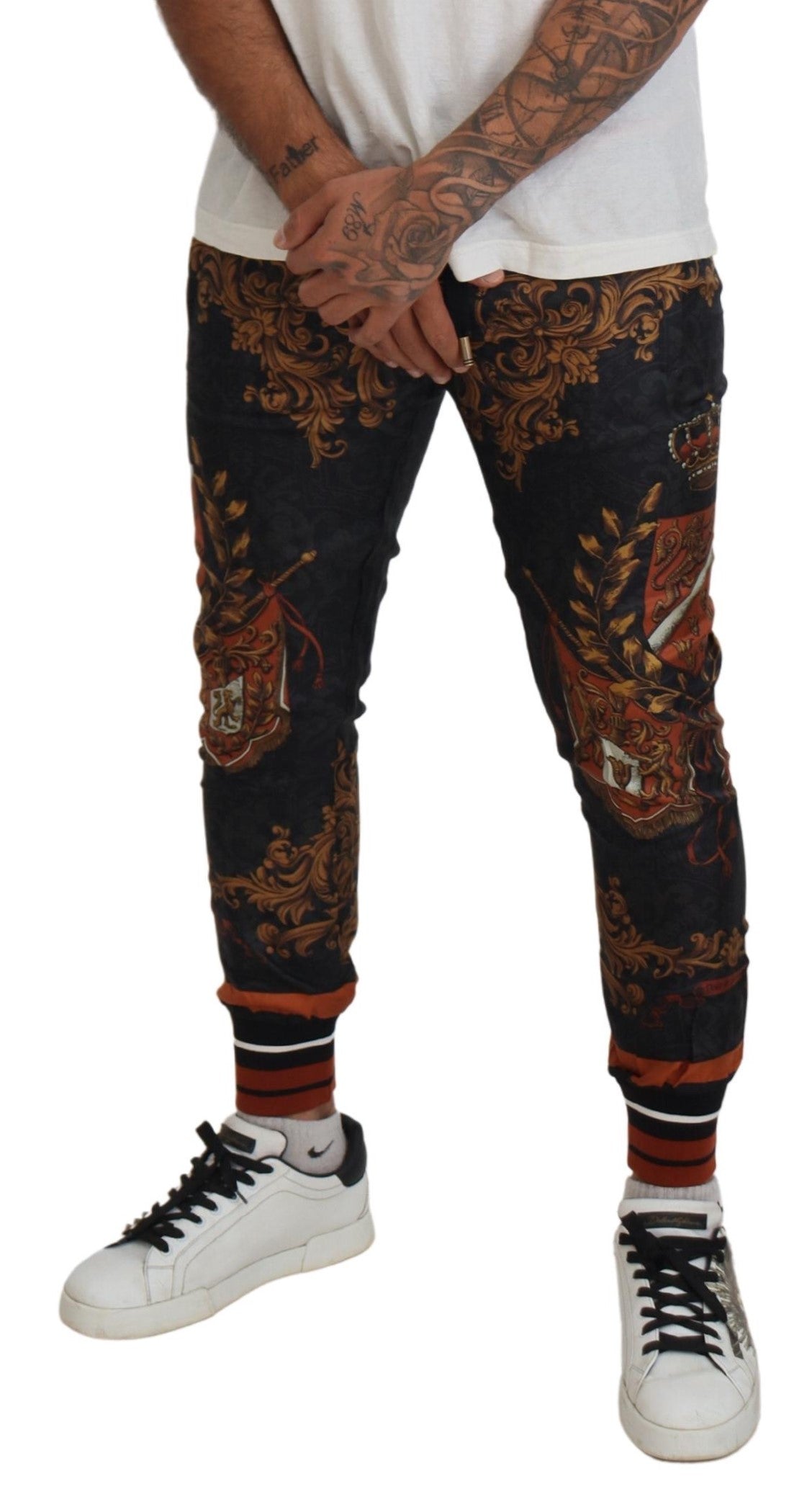 Dolce & Gabbana Barocke Krone Seiden Sweatpants