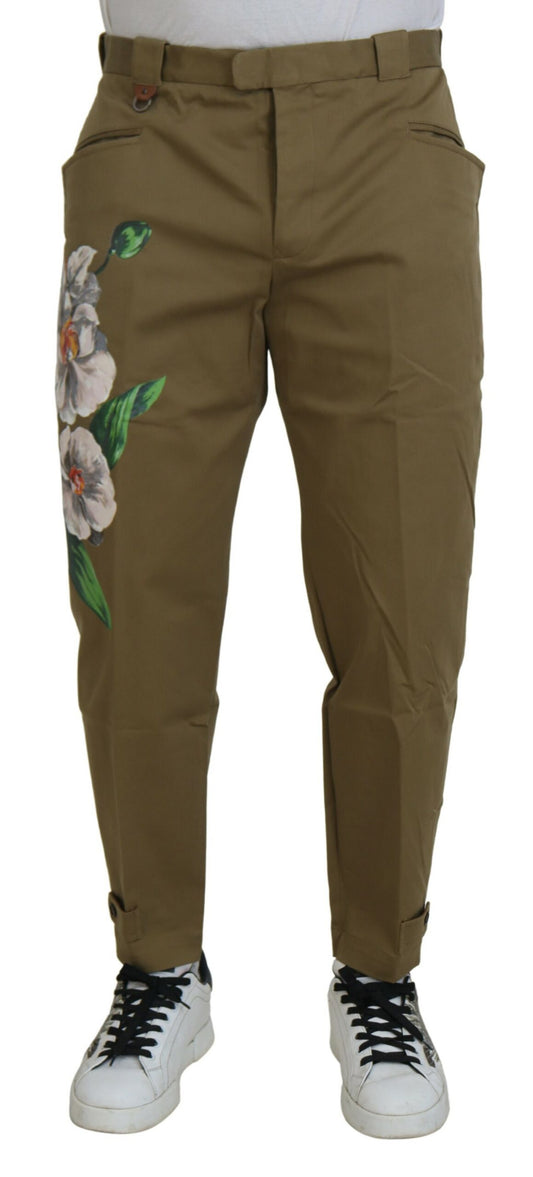 Dolce &amp; Gabbana Exquisite floral chino pants in beige