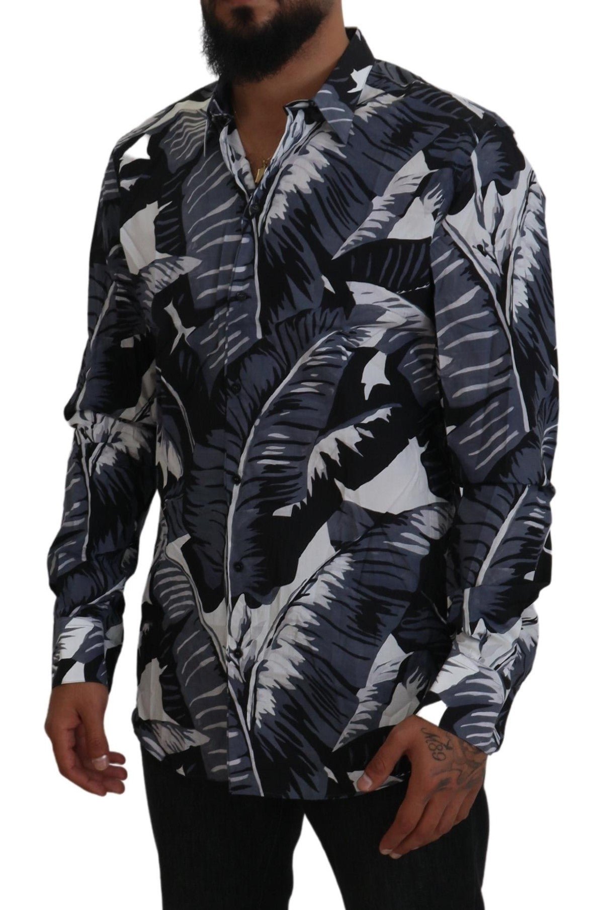 Dolce &amp; Gabbana Multicolor Banana Leaf Print Casual Shirt