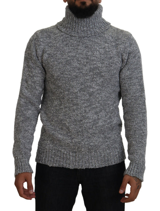 Dolce &amp; Gabbana Elegant grey wool blend turtleneck sweater