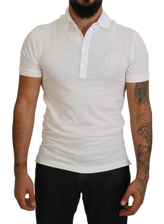 Dolce &amp; Gabbana Elegant polo in white cotton blend