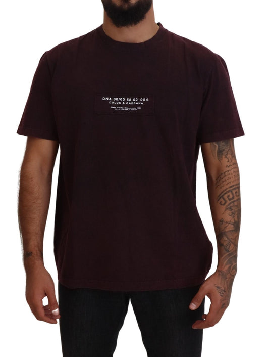 Dolce &amp; Gabbana Elegant burgundy round neck T-shirt